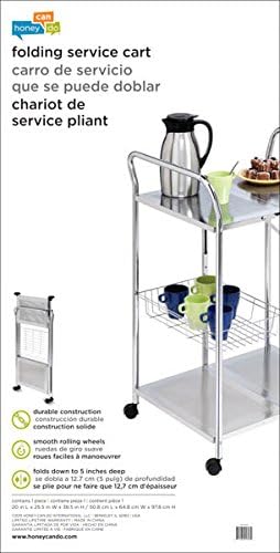 Honey-Can-Do CRT-01703 Deluxe Foldable Push Cart, Chrome, 2-Tier