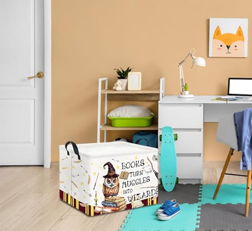 Rectangle Storage Basket with Handles,Collapsible Storage Bin,Books Box,Gift Basket(Magic) - color: Magic