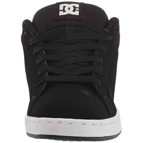 DC Women's Court Graffik Casual Low Top Skate Shoe, Black/White Stencil, 9