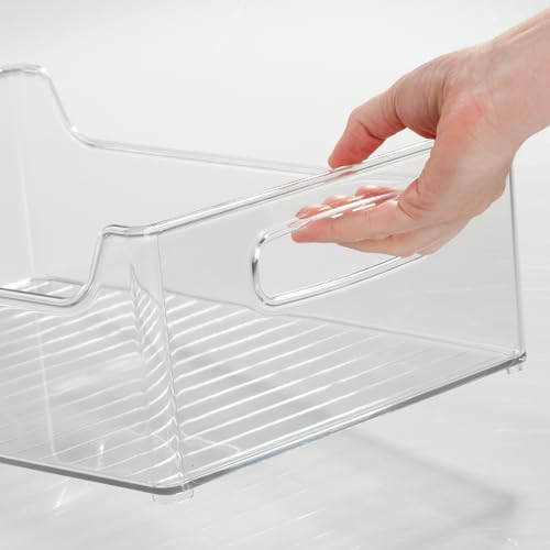 iDesign Stackable Clear Plastic Storage Bin, Kitchen Organizers for Fridge, Cabinet, or Pantry, 4-Pack - size: 14 x 10 x 5, style: Pack of 4