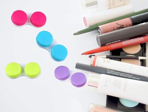 KISEER 4 Pack Colorful Contact Lens Case Box Holder Container Soak Storage Kit - size: 4 Count