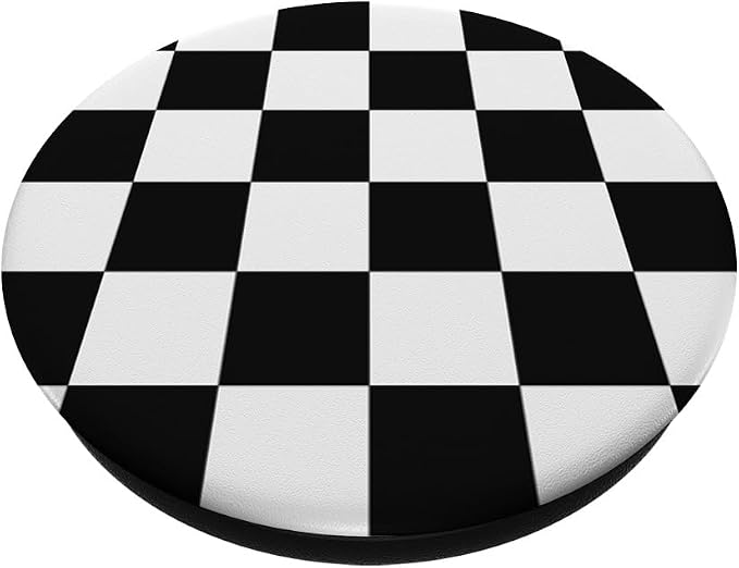Checkerboard Black and White Print Checkered for Boys Men PopSockets Adhesive PopGrip