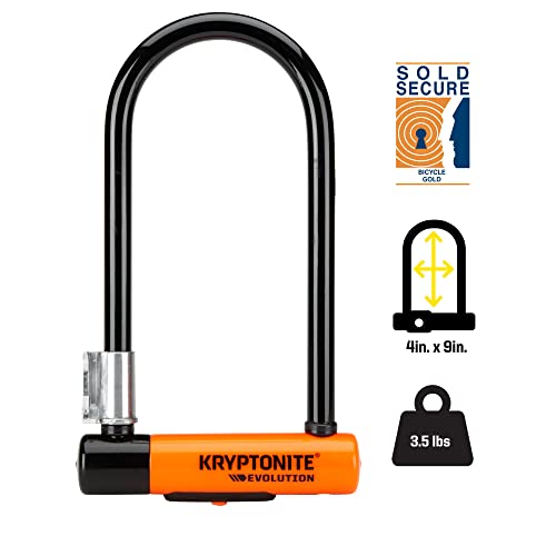 Kryptonite Evolution Standard U-Lock, 4x9 inches, Black, 3.5 pounds