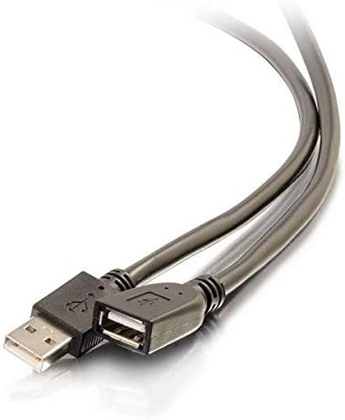 C2G 52107 USB A to A Long USB Extension Cable 6.56 Feet (2 Meters) Black (Pack of 2)