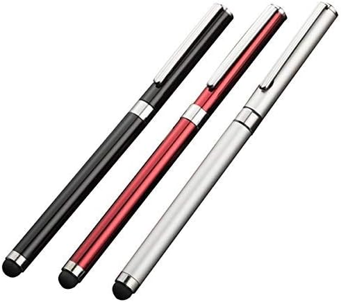 PRO Stylus + Pen Works for Asus ZenFone 3 Max with Custom High Sensitivity Touch and Black Ink! [3 Pack - Silver Red Black]