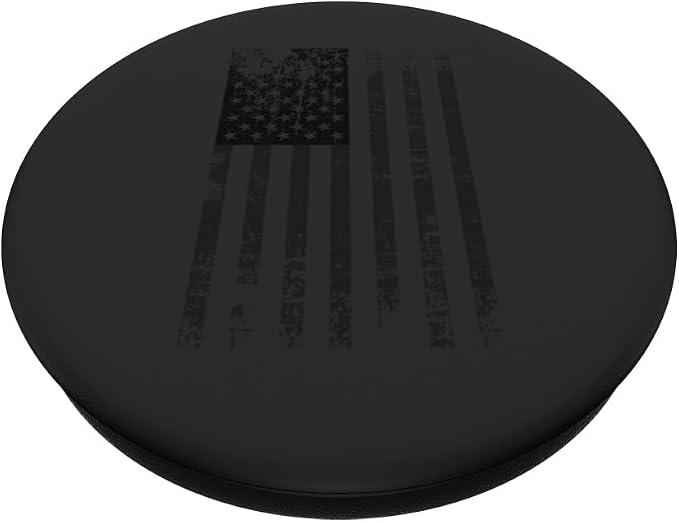 Black American Flag | Vintage USA Distressed Flag Graphic PopSockets Adhesive PopGrip