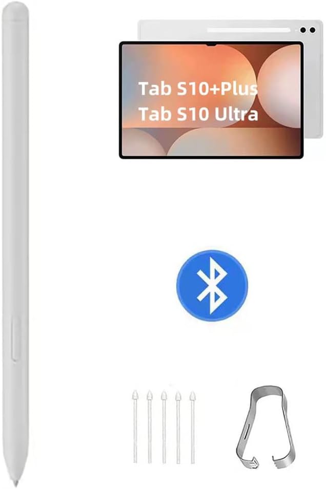 Tab S10 Ultra/S10 Plus S Pen Compatible with Samsung Galaxy Tab S10+ Plus/Tab S10 Ultra All Versions Stylus Pen with Bluetooth 4096 Pressure Sensor .Slim 0.7mm Tip with 5xTips (Moonstone Gray)