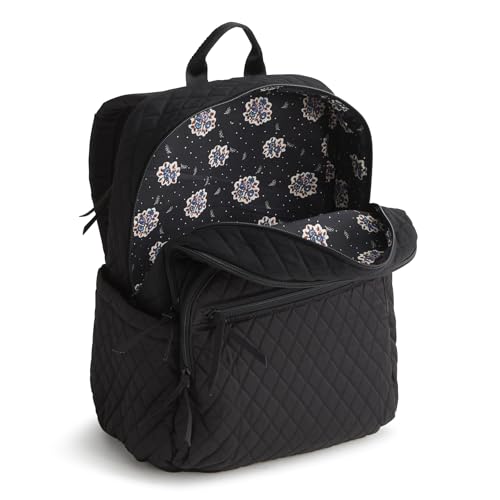 Vera Bradley Women's Premium Cotton Large Bancroft Backpack, Moonless Night, One Size