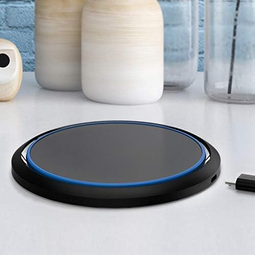 BoxWave Charger Compatible with Unihertz Titan - SwiftCharge PowerDisc Wireless Charger (15W) with Wireless Chargers That Require QC3.0 minicube Qi Wireless 15W Circular Desktop Charger - Jet Black