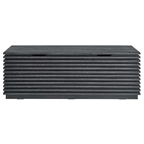 Modway Render 47" Wood Grain Storage Bench in Charcoal - color: Charcoal