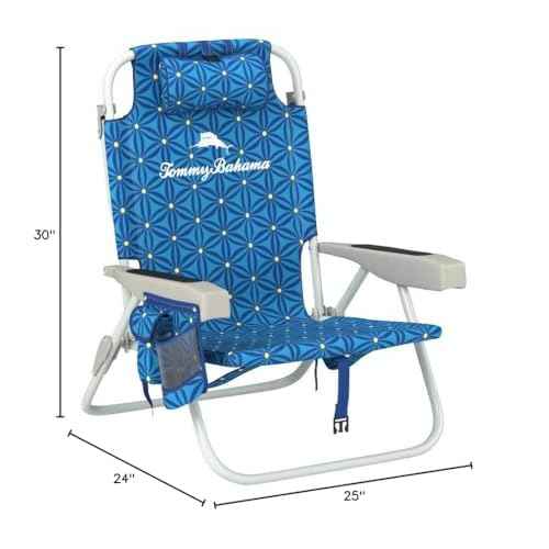 Tommy Bahama 2016 Backpack Cooler Chair with Storage Pouch and Towel Bar