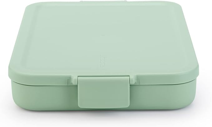 Brabantia Make & Take Flat Lunch Box (Jade Green) Convenient Size for Bags, BPA-Free, Airtight Snap Locks, Microwave & Freezer Safe, Travel Meal Prep Container