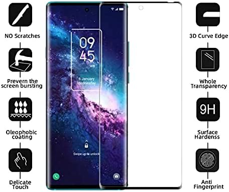 for TCL 20 Pro 5G 3D Curved Screen Protector [2 Pcs] 3D Full Coverage HD Clear Anti-Scratch Easy to Install Screen Tempered Glass for TCL 20 Pro 5G Phone