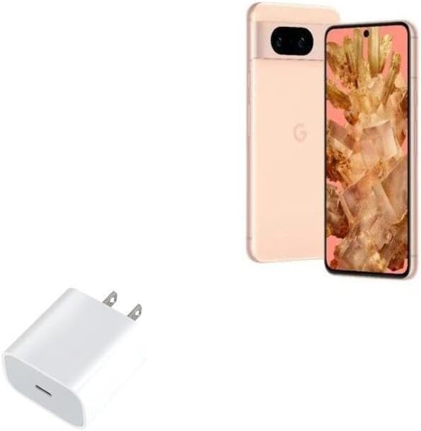 BoxWave Charger Compatible with Google Pixel 8a - PD GAN miniCube (30W) 30W Tiny PD GAN Type-C Wall Charger - Winter White