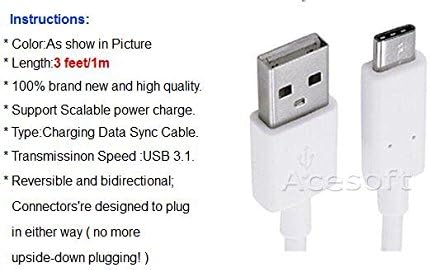 Universal Battery Charger Travel Dock Home Micro USB 3.1 Reversible Data Cable Cord 3ft Compatible with ZTE Imperial Max Z963U Smartphone