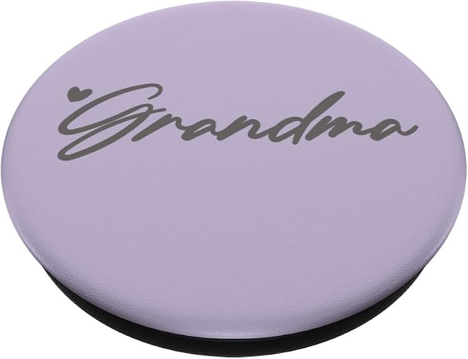 Light Gray Purple Heart Grandma PopSockets Adhesive PopGrip