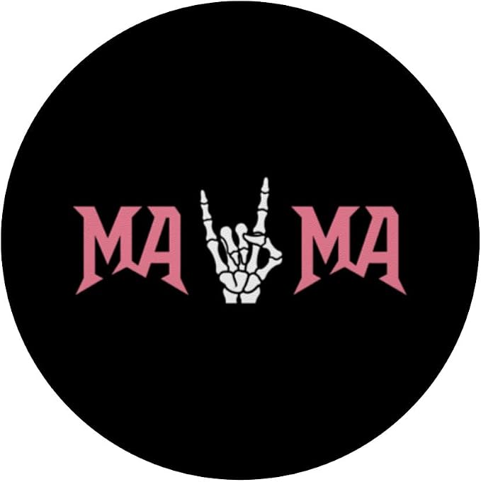 Mom Mama Rock On Skeleton Hand Cool Mama Matching Family PopSockets Adhesive PopGrip