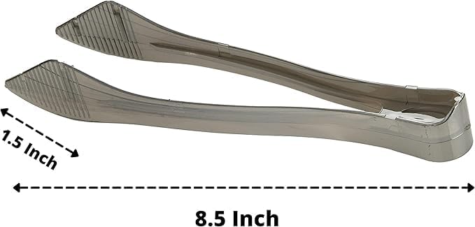 PARTY BARGAINS 8.5″ Silver Plastic Serving Tongs 6-Pack – Heavy-Duty Disposable & Reusable Kitchen Tongs for Parties BBQ Buffet Salad Appetizers Catering
