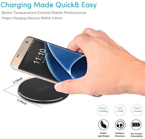 Wireless Charger Fast 7.5W and 10W Compatible with T-Mobile REVVL 7 PRO 5G Charging Pad Slim