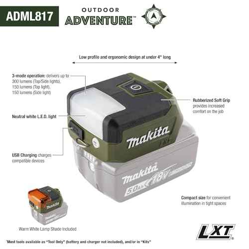 Makita ADML817 Outdoor Adventure¢â 18V LXT¢ç Compact L.E.D. Flashlight, Flashlight Only