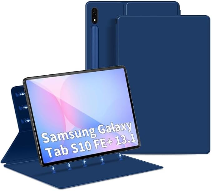 Magnetic Case for Galaxy Tab S10 FE+ 13.1 inch/Galaxy Tab S10 FE Plus with Pen Holder Lightweight and Slim Magnetic Stand Case with Auto Sleep/Wake for Tab S10 FE+ (SM-X620/X626B) Black