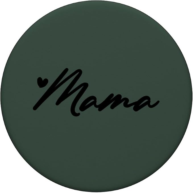 Black Hunter Green Heart Mama PopSockets Adhesive PopGrip