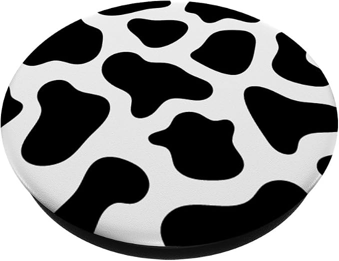 Cow Print Black and White Design for Teen Girls Women PopSockets Adhesive PopGrip