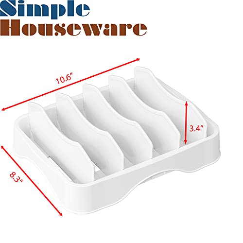 Simple Houseware Food Container Lid Organizer, Adjustable Dividers Lids Storage, 10''x8'', White - size: Small - 10.6'' x 8.3''