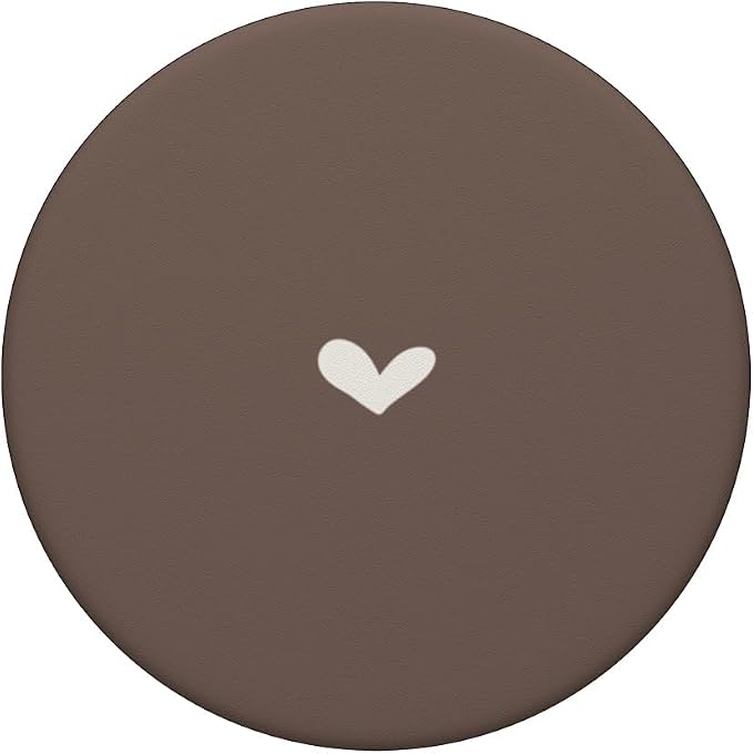 Dark Sand Beige Simple Heart Chic Feminine PopSockets PopGrip for MagSafe