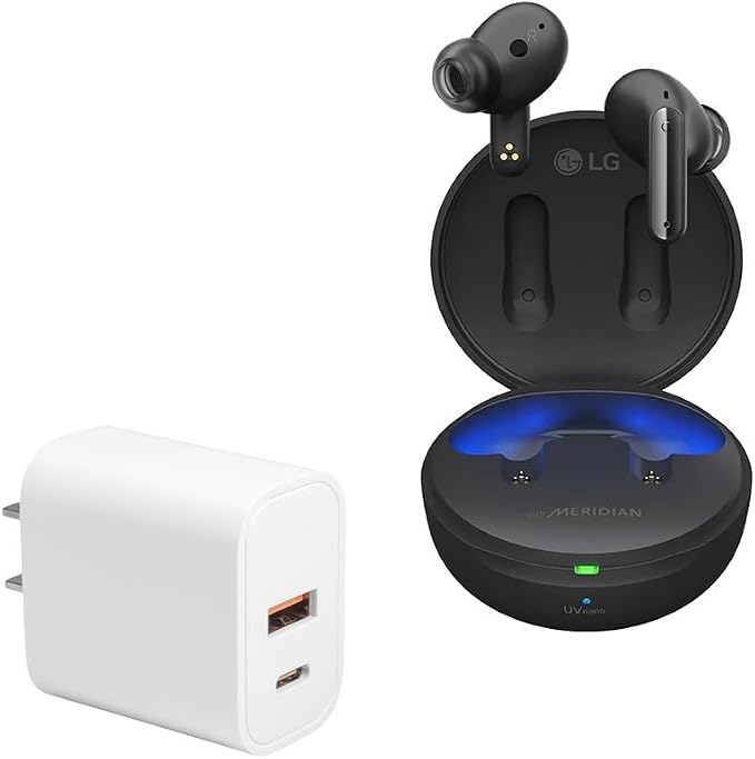 BoxWave Charger Compatible with LG Tone Free FP8 - PD miniCube (20W) 20W PD USB Type-C Wall Charger - Winter White