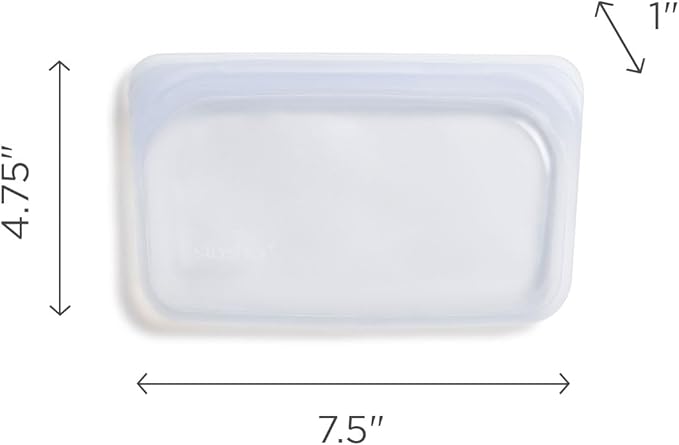 Stasher Premium Reusable Silicone Food Storage Snack Bag, Clear, 12 oz