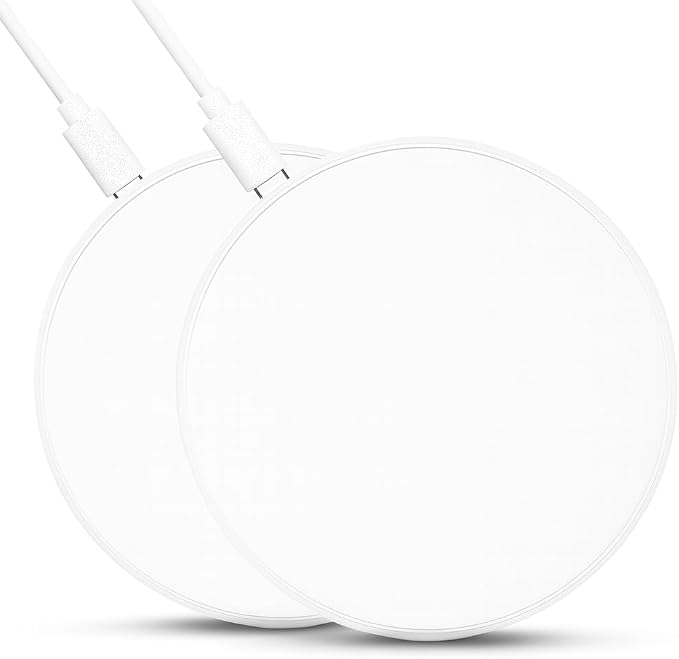2Pcs Fast Wireless Charger 15W Max Wireless Charging Stand Compatible with iPhone 17/17Plus/17Pro/16/16Plus/16Pro /15/14/13/12/11/X/XR Samsung Galaxy S25/S24/S23/S22/S21/S20/S10/S9/S8 Note 20