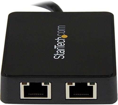 StarTech.com USB 3.0 to Dual Port Gigabit Ethernet Adapter NIC with USB Port (USB32000SPT)