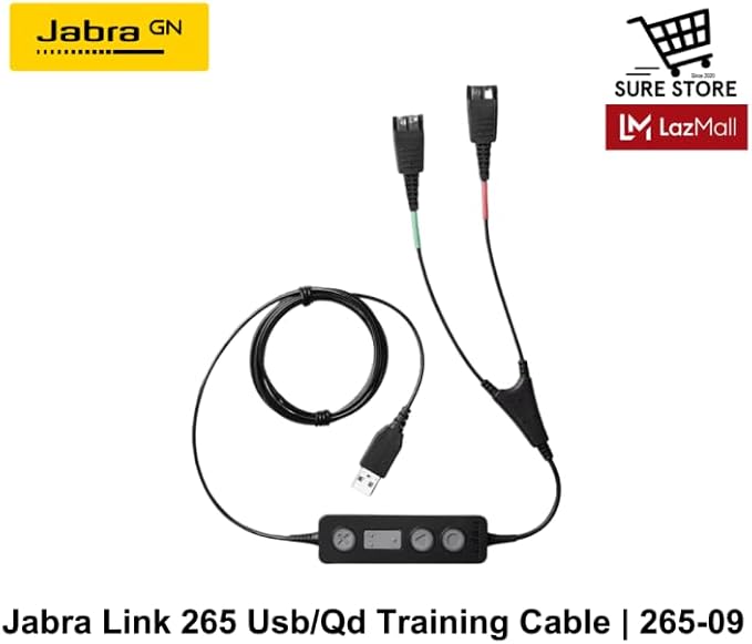 Jabra 265-09 Link 265 USB/QD Training Cable Black