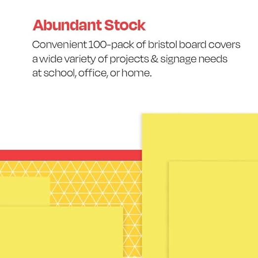 School Smart 085543 Folding Bristol Tagboard,Yellow, 12" W x 18" L (Pack of 100)