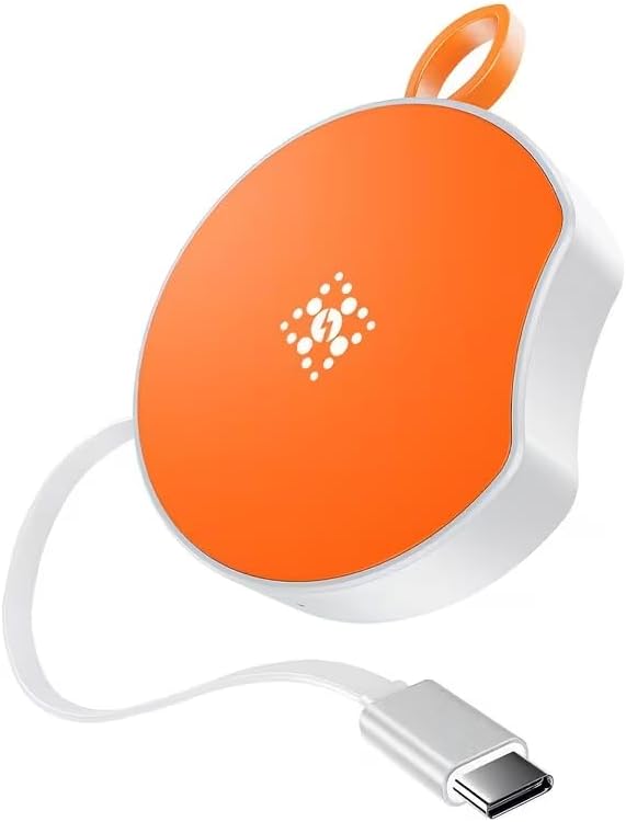 15W Creative Wireless Charger with Hidden Extension Cable for Easy PortabilityOrange