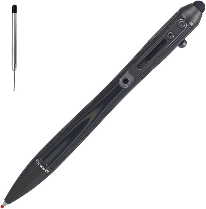 5.7'' G10 EDC Bolt Action Pen Touch Screen Stylus Model 5375-N | Refillable ballpoint ink G10 body with pocket clip ergonomic grip comes with a free refill