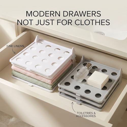 Space-Saving Stackable Clothing Organizer –Interlocking Shirt Folding Boards & Shelf Dividers,Keeps Lightweight Clothes Neat，Stackable Closet Organizer for Shirts, Jeans, T Shirt 5 Pack (Grey) - color: Grey