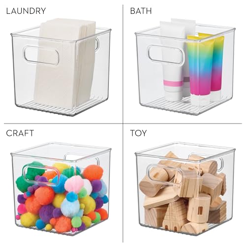 iDesign Pantry Storage Bins with Handles - Cube Organizer Bins for Cabinets or Fridge - Set of 2 - Clear - style: Pack of 2