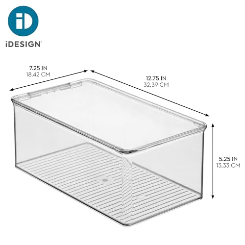 iDesign Stackable Shoe Box with Hinged-Lid for Wedges or Sandals, Set of 2, Clear, Made in USA - style: Pack of 2