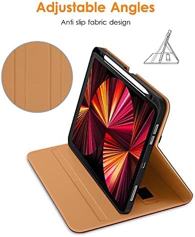 DTTO Case for iPad Pro 11 Inch 4th / 3rd / 2nd / 1st Generation 2022/2021/2020/2018Premium PU Leather Folio Stand Cover with Hand Strap Auto Wake/SleepMultiple Viewing Angles Black
