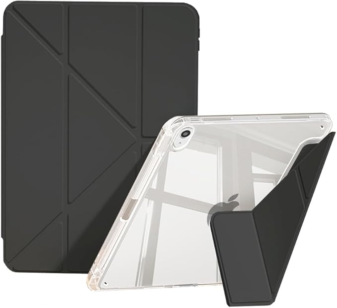 Slim Case for iPad Air 11 M4/M3/M2 &amp 10.9 5th/4th Gen Aqua Blue | Pencil Holder Multi-Angle Y Fold Stand Clear Acrylic Cute Cover Auto Wake-Sleep 2026/2025/2024/2022/2020