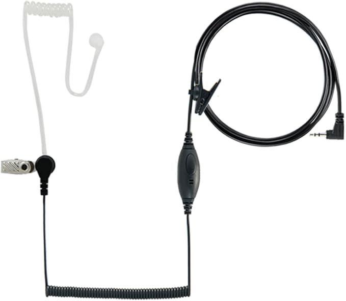 Cobra RX380TTC 2-Pack Walkie Talkies & Compatible Cobra GA-SV01 2P Surveillance Headset Microphones: Rechargeable, 40 Preset Channels, Long Range 32-Mile Two-Way Radio Set, Camo