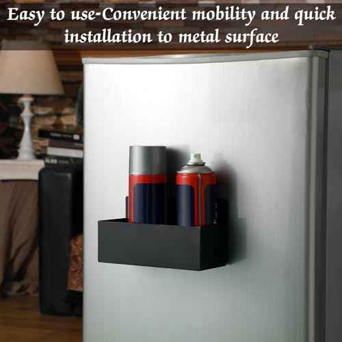 Gisafai 4 Pcs Magnetic Aerosol Spray Can Holder Heavy Duty Magnet Toolbox Bottle Holder Easy Install Organizer Wall Mounted Spray Bottle Rack for Garage Home Workspace(8.27 Inches,Black)
