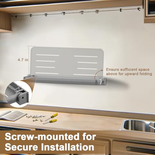 Safoner RV Aluminum Fold-Down Wall Shelf - The Essential Camper Accessory for Interior Organization | Space-Efficient Versatile Floating Storage- 2 Packs