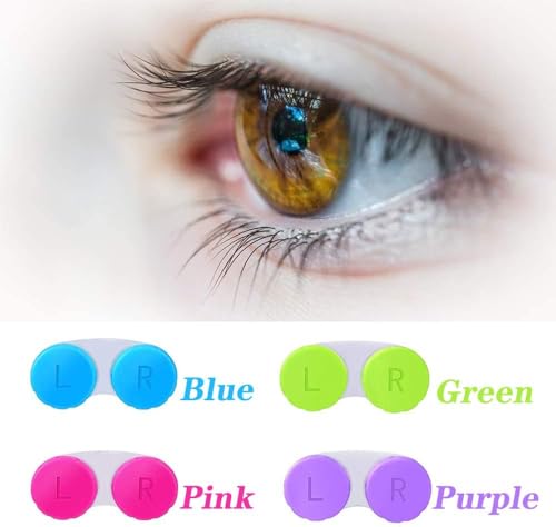 KISEER 8 Pack Colorful Contact Lens Case Box Holder Container Soak Storage Kit - size: 8 Count