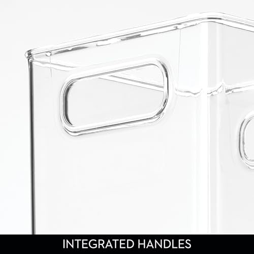 iDesign Recycled Plastic Pantry and Kitchen Storage, Freezer and Fridge Organizer Bin with Easy Grip Handles – 6” x 6” x 6”, Clear - style: Pack of 1