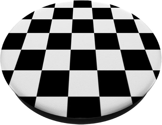 Checkered Black and White Checkerboard Pattern Style PopSockets PopGrip: Swappable Grip for Phones &amp Tablets PopSockets Adhesive PopGrip