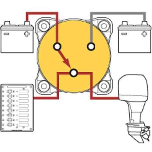 Blue Sea Systems 11003 HD-Series Heavy Duty 3 Position Selector Battery Switch with AFD, Beige