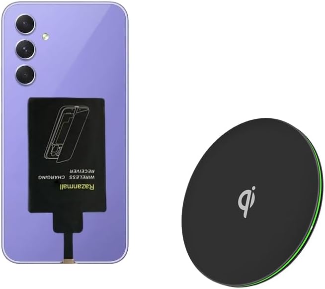 8W External Type-C Wireless Charging Receiver for Samsung Galaxy A54 A34 A24 A14 5G Phone with Charger PAD